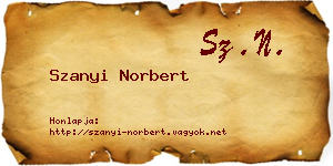 Szanyi Norbert névjegykártya